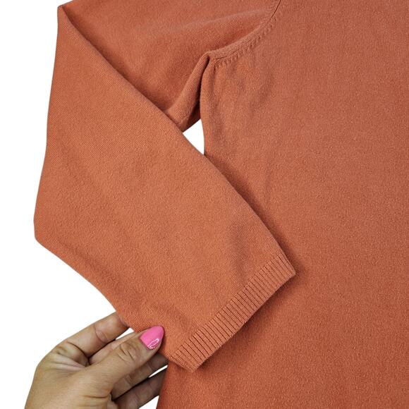 Orange Sweater Cardigan Womens XL Knit Button Up Long Sleeve Comfy All Seasons - Picture 8 of 14